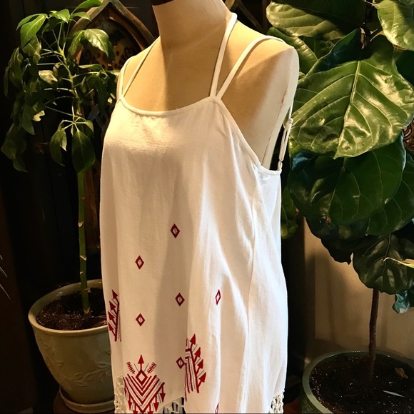 Deja boho embroidered tribal fringe tunic top - Picture 6 of 8